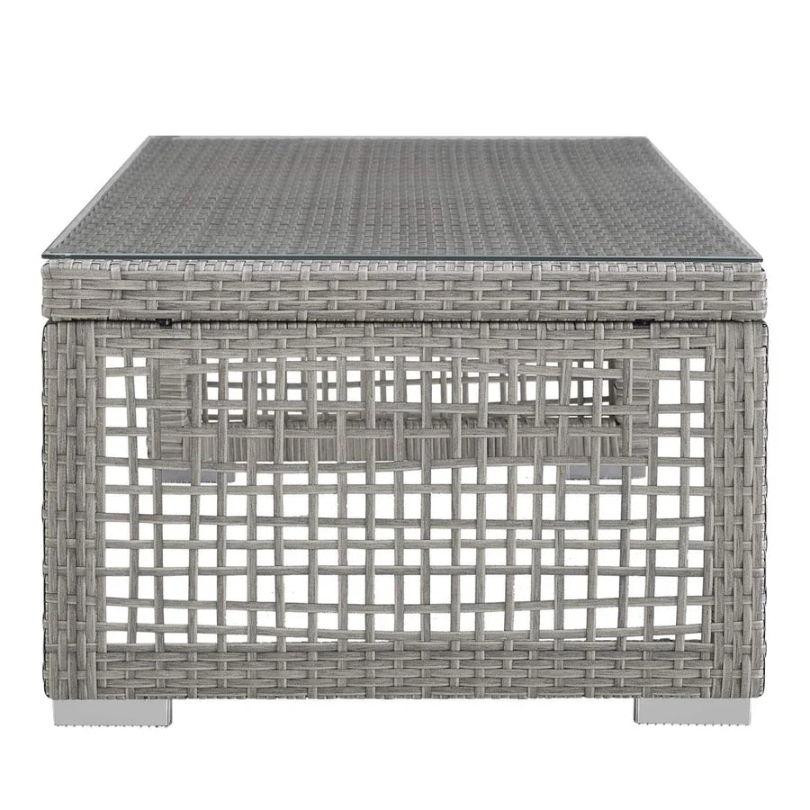 VIRASAT FURNITURE OUTDOOR WICKER WOVEN 6 PIECES SECTIONAL PATIO FURNITURE SET (GREY)