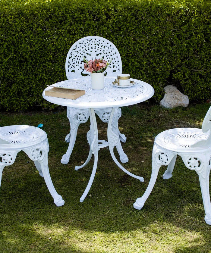 Virasat Cast Aluminium Garden Patio Seating 3 Chair and 1 Table Set-VIRASAT FURNITURE & FURNISHING