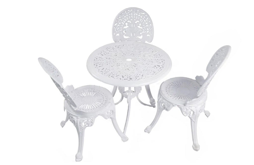 Virasat Cast Aluminium Garden Patio Seating 3 Chair and 1 Table Set-VIRASAT FURNITURE & FURNISHING