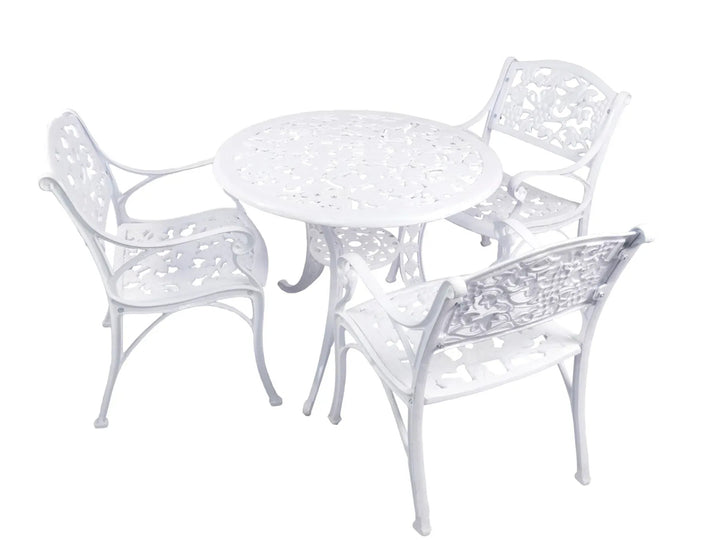 Virasat Rahel Cast Aluminium Garden Patio Seating 3 Chair and 1 Table Set