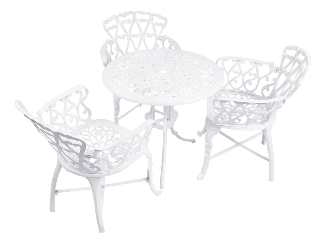 Virasat Cast Aluminium Garden Patio Seating 3 Chair and 1 Table Set-VIRASAT FURNITURE & FURNISHING