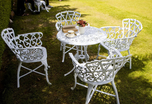 Virasat Cast Aluminium Garden Patio Seating 4 Chair and 1 Table Set-VIRASAT FURNITURE & FURNISHING