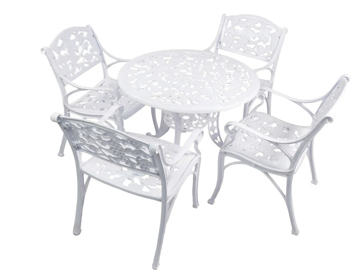 Virasat Tilo Cast Aluminium Garden Patio Seating 4 Chair and 1 Table Set