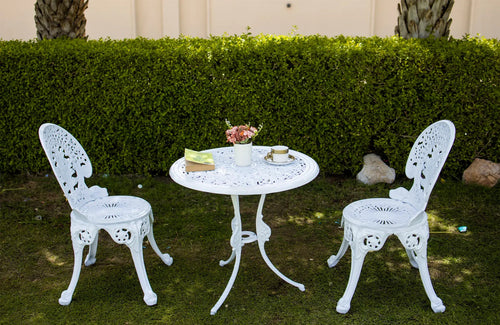 Virasat Cast Aluminium Garden Patio Seating 2 Chair and 1 Table Set-VIRASAT FURNITURE & FURNISHING