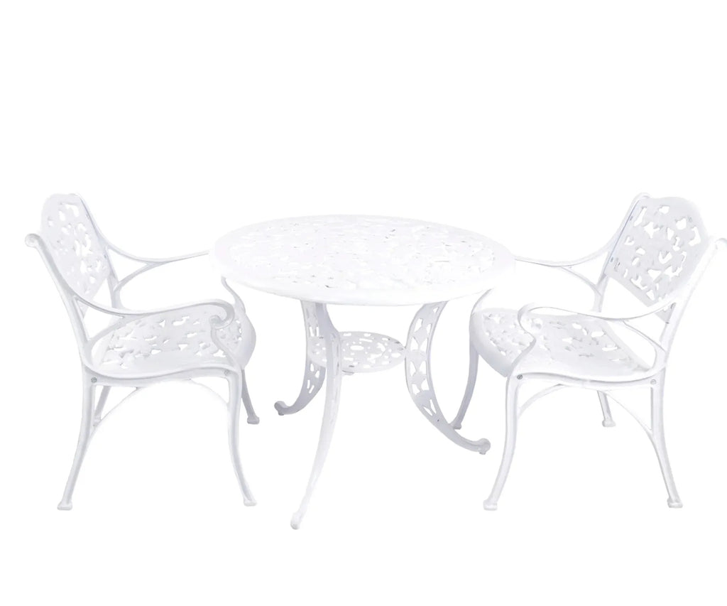 Virasat Cast Aluminium Garden Patio Seating 2 Chair and 1 Table Set-VIRASAT FURNITURE & FURNISHING