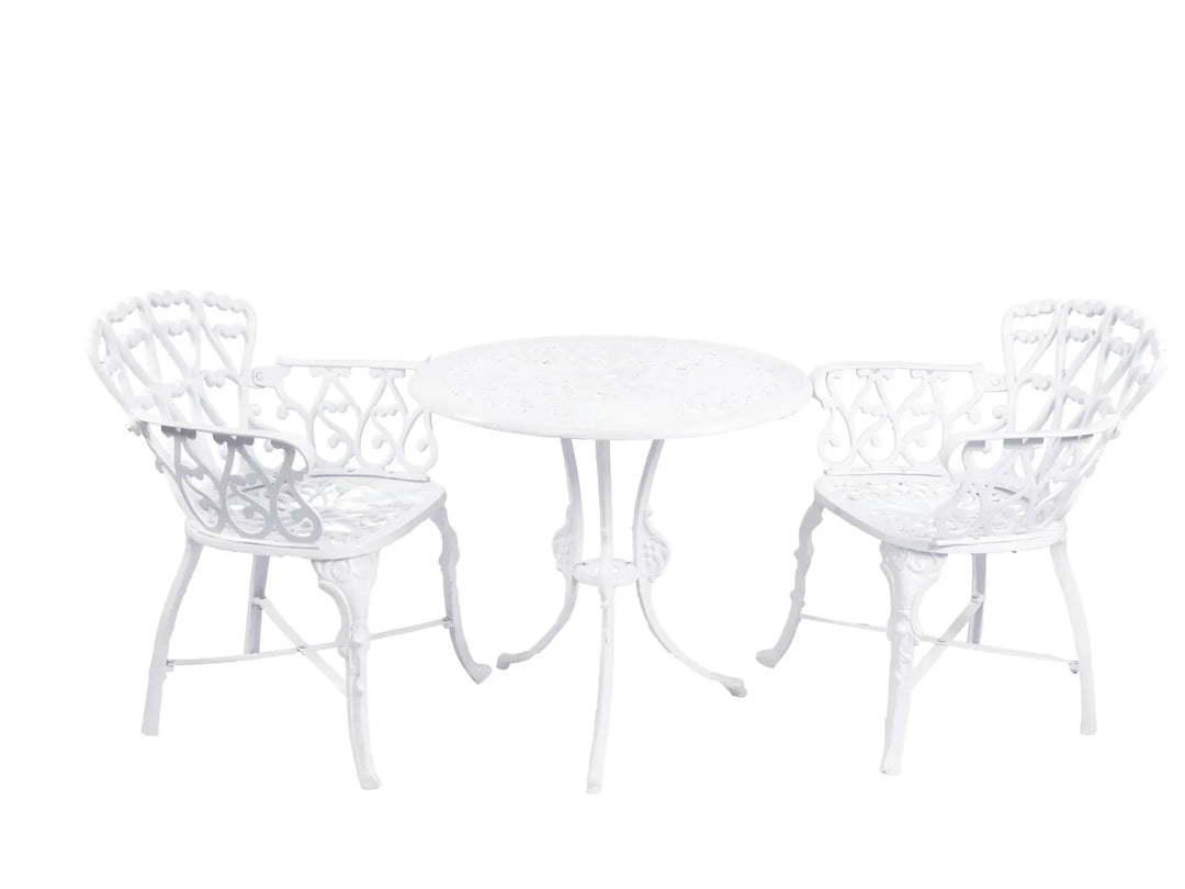 Virasat Rino Cast Aluminium Garden Patio Seating 2 Chair and 1 Table Set