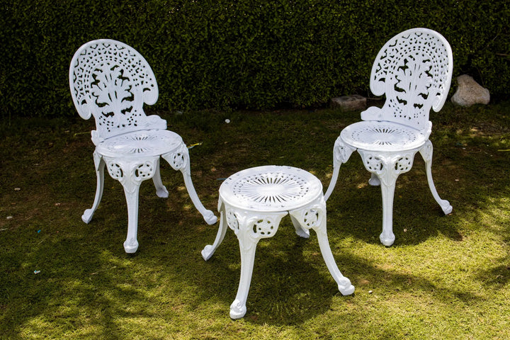 Virasat Zinc Cast Aluminium Garden Patio Seating 2 Chair and 1 Table Set