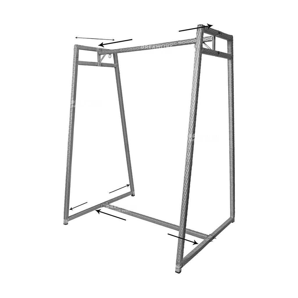 Virasat Double Seater Hanging Swing With Stand Grey-VIRASAT FURNITURE & FURNISHING
