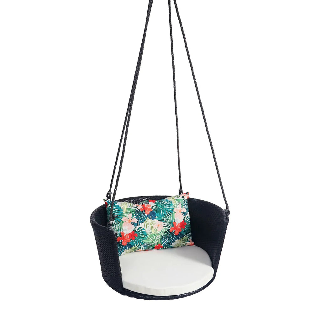 Virasat Single Seater Hanging Swing Without Stand For Balcony, Garden Swing (Black)-VIRASAT FURNITURE & FURNISHING