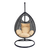 Virasat Single Seater Hanging Swing With Stand For Balcony, Garden Swing (Dark Brown)-VIRASAT FURNITURE & FURNISHING