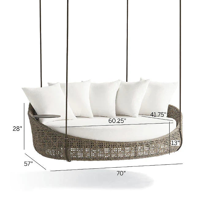 Virasat Three Seater Hanging Swing Without Stand For Balcony, Garden Swing (Brown)-VIRASAT FURNITURE & FURNISHING