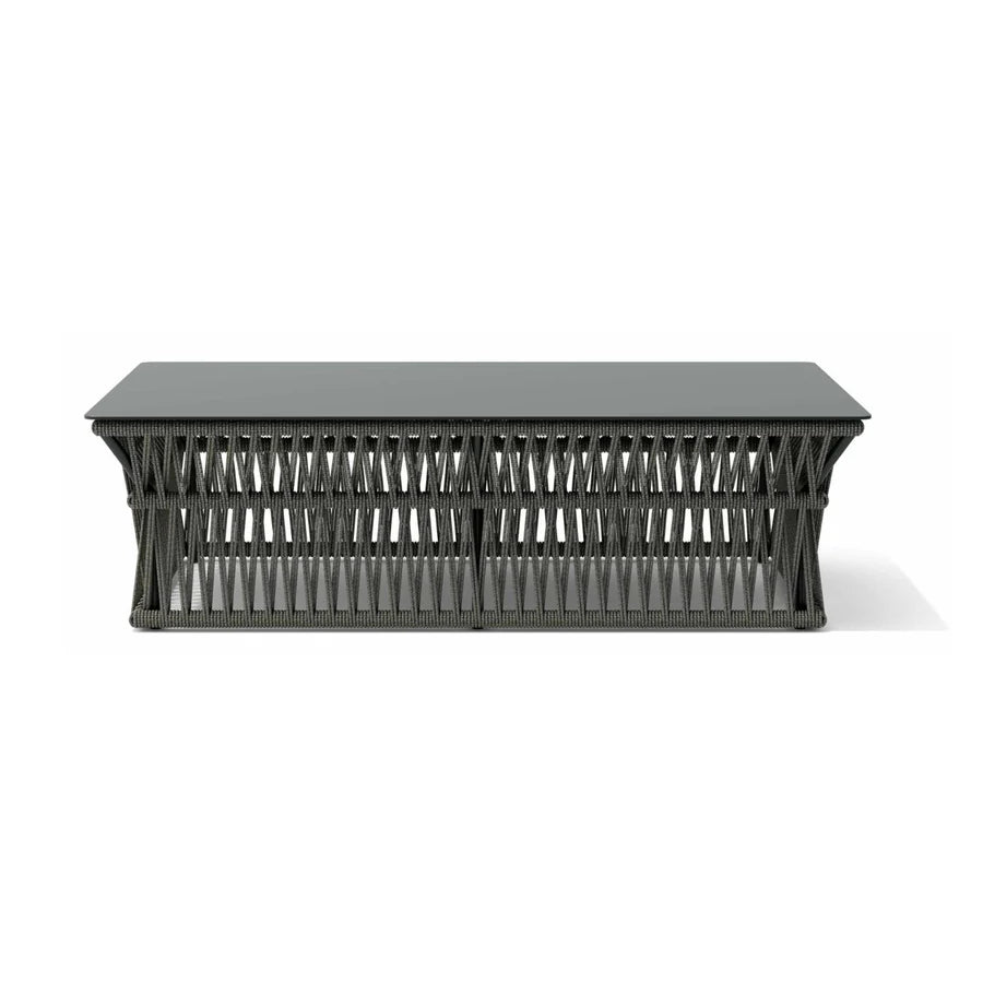 VIRASAT FURNITURE OUTDOOR ROPE SOFA SET 7-SEATER WITH GLASS TOP CENTER TABLE (GREY/BEIGE)