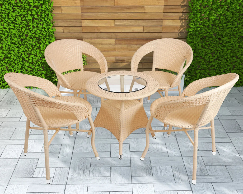 Virasat Outdoor Patio Seating Set 4 Chairs and 1 Table Set-VIRASAT FURNITURE & FURNISHING