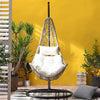 VIRASAT FURNITURE ANASTASIO SINGLE SEATER HANGING SWING WITH STAND FOR BALCONY & GARDEN SWING (SEA SHELL)