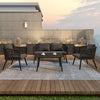 Virasat Outdoor Sofa Set 2 Seater, 2 Single Seater and 1 Center Table, Braid & Rope (Black)-VIRASAT FURNITURE & FURNISHING