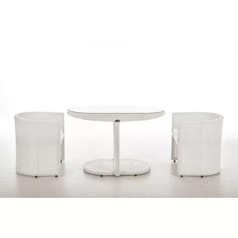Virasat Outdoor Patio Seating Set 2 Chairs and 1 Table Set Brown-VIRASAT FURNITURE & FURNISHING