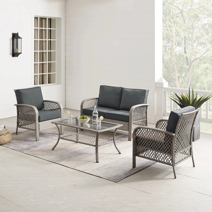 Virasat Meier Outdoor Sofa Set 2 Seater, 2 Single seater and 1 Center Table (Grey)