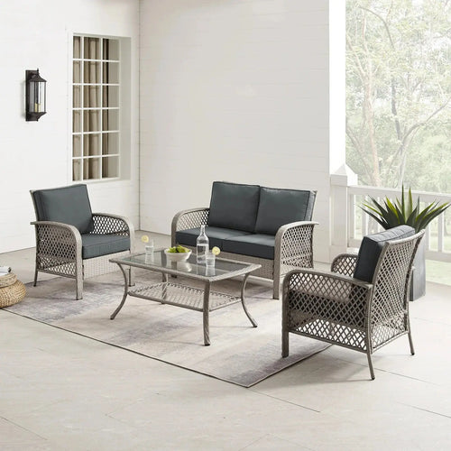 Virasat Outdoor Sofa Set 2 Seater, 2 Single Seater and 1 Center Table (Grey)-VIRASAT FURNITURE & FURNISHING