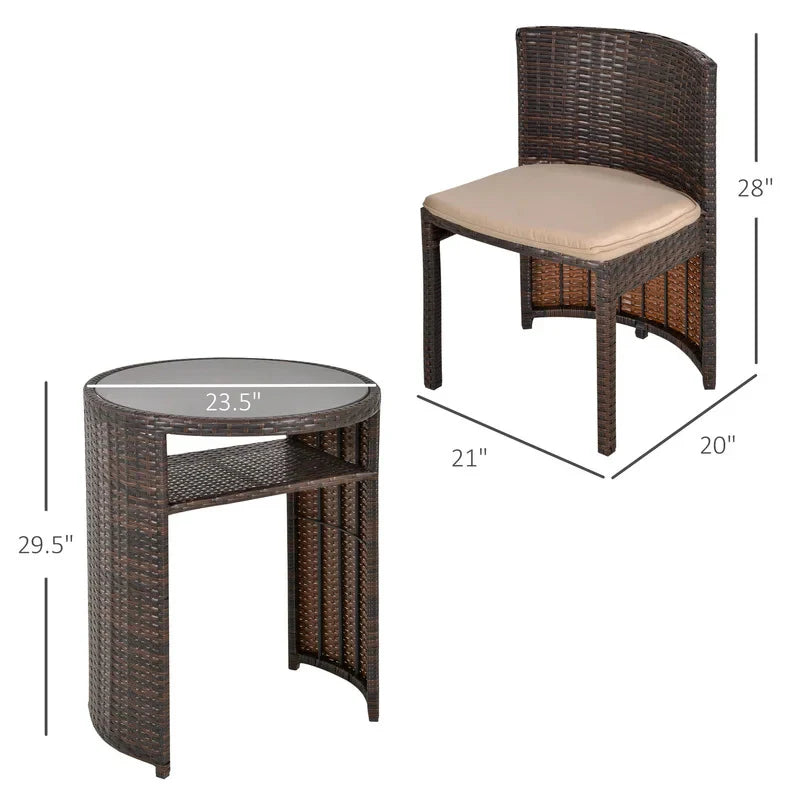 Virasat Outdoor Patio Seating Set 2 Chairs and Table-VIRASAT FURNITURE & FURNISHING