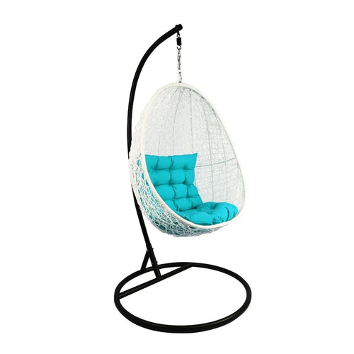Virasat Single Seater Hanging Swing With Stand For Balcony, Garden Swing (White)-VIRASAT FURNITURE & FURNISHING