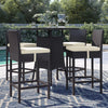 Virasat Outdoor Patio Bar Sets 4 Chairs and 1 Table (Dark Brown)-VIRASAT FURNITURE & FURNISHING