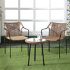 VIRASAT FURNITURE 3-Piece Outdoor Beige Rope Patio Set