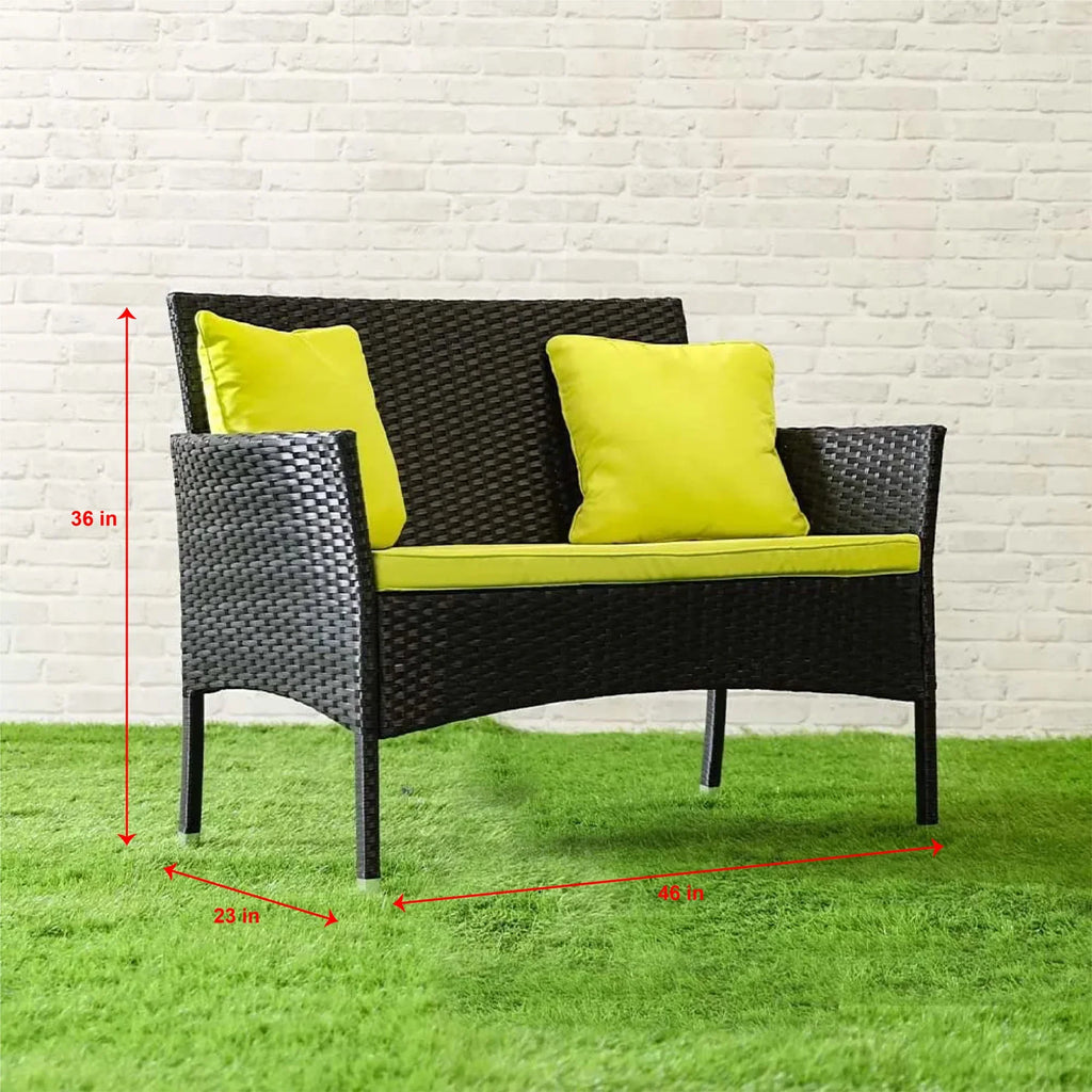 Virasat Outdoor Sofa Set 2 Seater, 2 Single Seater and 1 Center Table Set (Black)-VIRASAT FURNITURE & FURNISHING