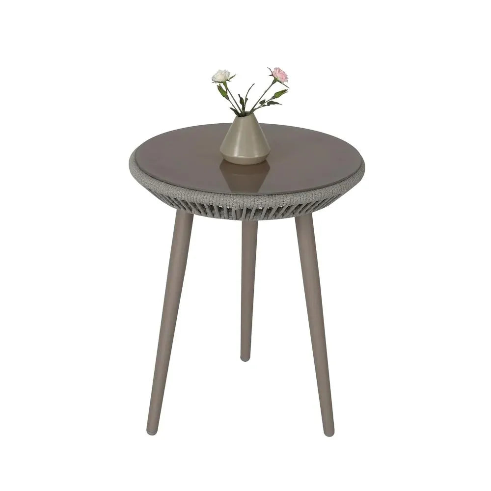 Virasat Outdoor Patio Seating Set 2 Chairs and 1 Table Set (Grey) Braided & Rope-VIRASAT FURNITURE & FURNISHING