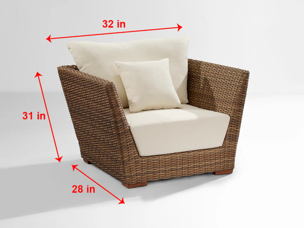 Virasat Outdoor Garden Balcony Sofa Set 2 Seater, 2 Single Seater and 1 Center Table With 1 Side Table Set (Brown + Beige)-VIRASAT FURNITURE & FURNISHING