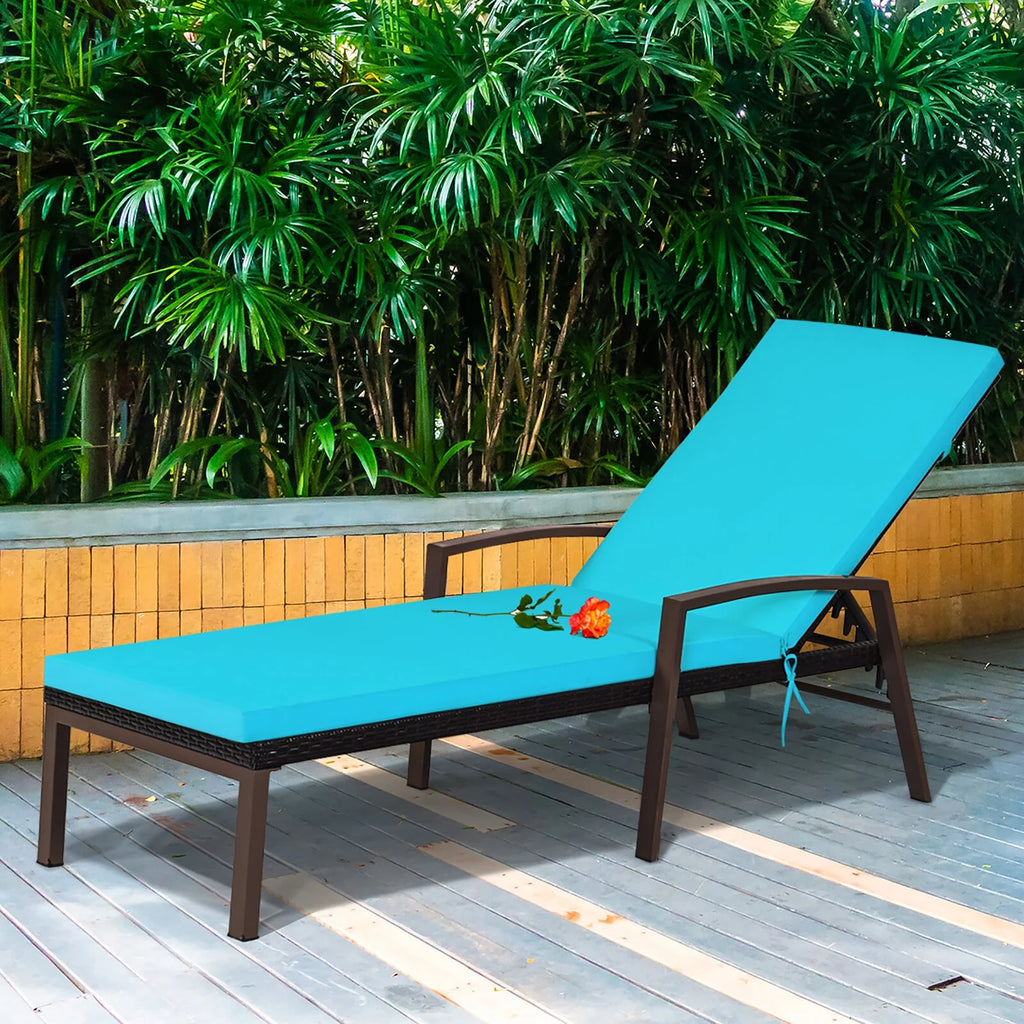 Virasat Outdoor Swimming Poolside Lounger Dark Brown-VIRASAT FURNITURE & FURNISHING
