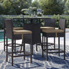 Virasat Outdoor Patio Bar Sets 4 Chairs and 1 Table (Dark Brown)-VIRASAT FURNITURE & FURNISHING