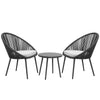 Virasat Outdoor Patio Seating Set 2 Chairs and 1 Table Set (Black) Braided & Rope-VIRASAT FURNITURE & FURNISHING