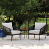 VIRASAT FURNITURE 3 Piece Outdoor Rope Bistro Set (Black & White)