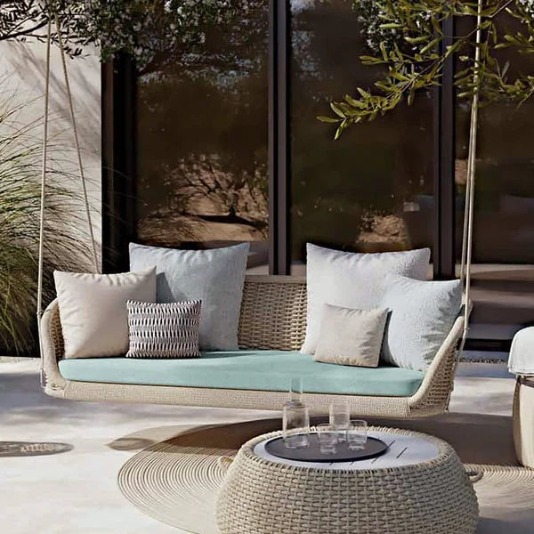 Virasat Three Seater Hanging Swing Without Stand For Balcony, Garden Swing (Cream)-VIRASAT FURNITURE & FURNISHING