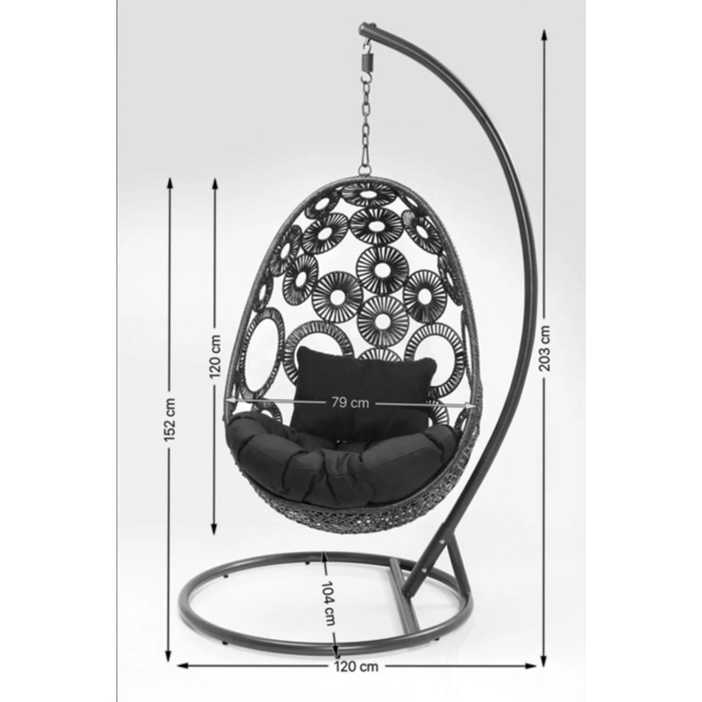 Virasat Single Seater Hanging Swing With Stand For Balcony, Garden (White)-VIRASAT FURNITURE & FURNISHING