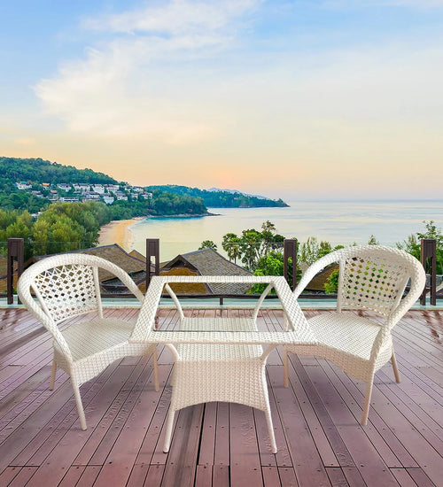 Virasat Outdoor Patio Seating Set 2 Chairs and 1 Table Set (Cream)-VIRASAT FURNITURE & FURNISHING