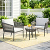 VIRASAT FURNITURE 3-PIECE ROPE PATIO SET – PERFECT FOR OUTDOOR ENTERTAINING (GREY &amp; WHITE)