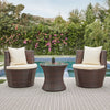 Virasat Outdoor Patio Seating Set 2 Chairs 1 Table Brown-VIRASAT FURNITURE & FURNISHING
