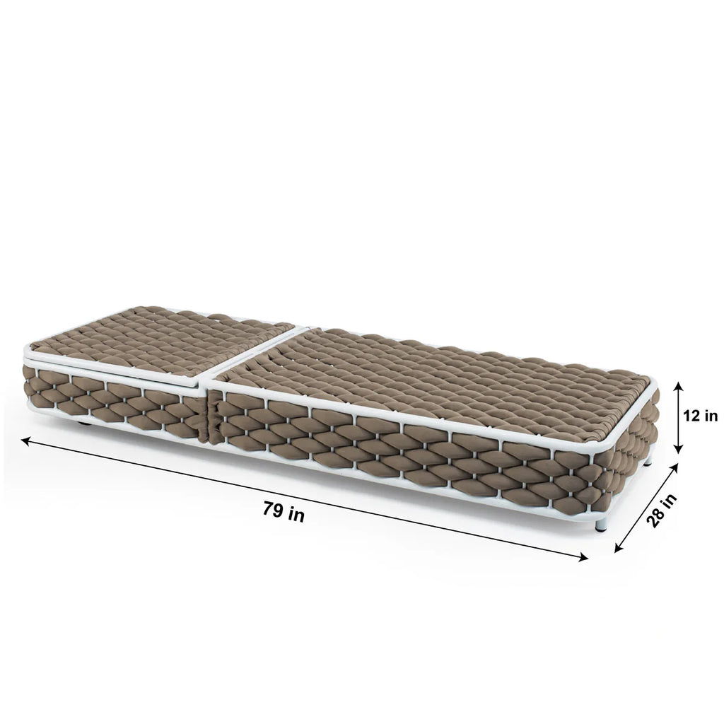 Virasat Outdoor Swimming Poolside Lounger (Rope Brown)-VIRASAT FURNITURE & FURNISHING