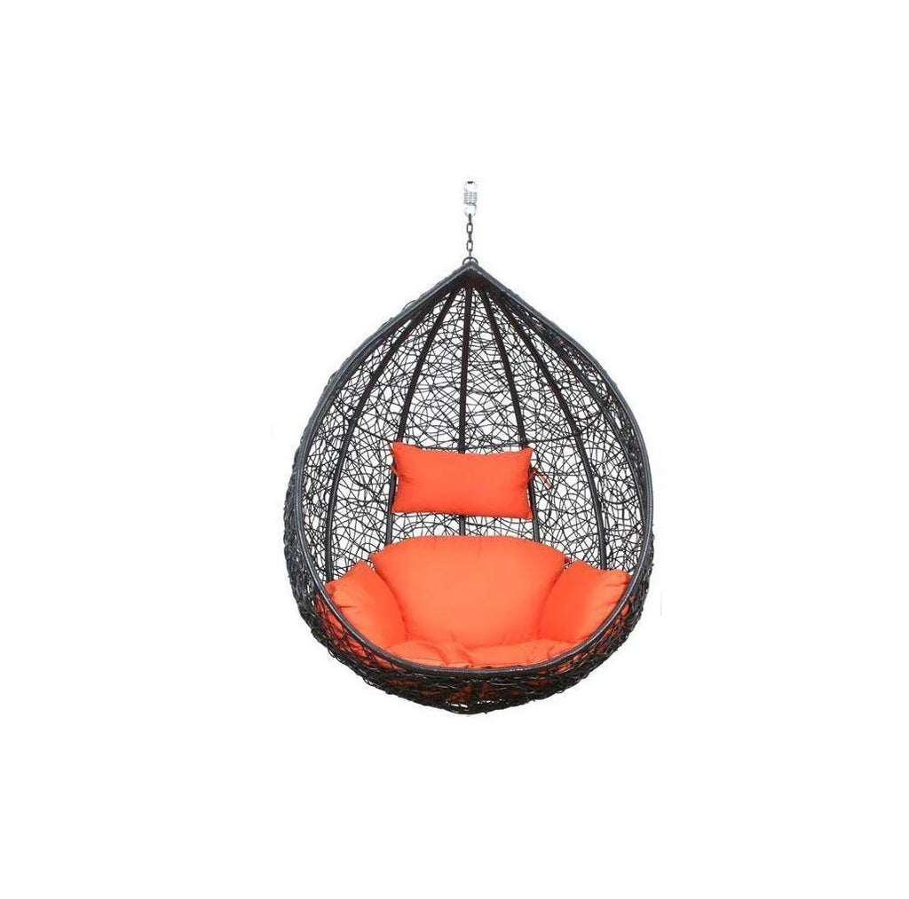 Virasat Single Seater Hanging Swing Without Stand For Balcony , Garden Swing (Dark Brown)-VIRASAT FURNITURE & FURNISHING