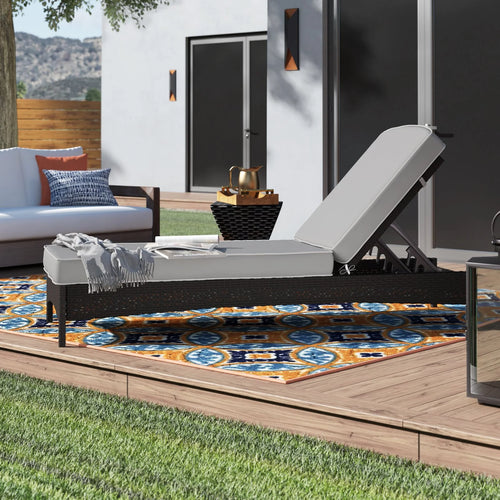 Virasat Outdoor Swimming Poolside Lounger Black-VIRASAT FURNITURE & FURNISHING