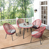 Virasat Patio Seating Set 4 Chairs and 1 Table Set (Light Red)-VIRASAT FURNITURE & FURNISHING