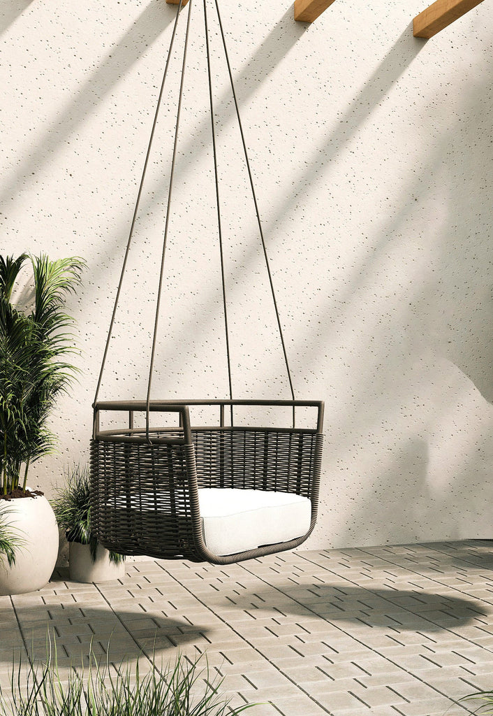 Virasat Single Seater Hanging Swing Without Stand For Balcony, Garden Swing (Black)-VIRASAT FURNITURE & FURNISHING