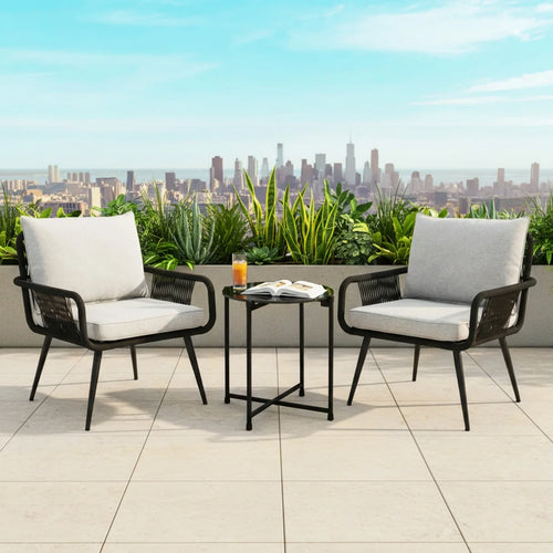VIRASAT FURNITURE 3-Piece Rope Patio Set – Perfect for Outdoor Entertaining