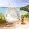 Virasat Double Seater Hanging Swing With Stand For Balcony, Garden Swing (White)-VIRASAT FURNITURE & FURNISHING
