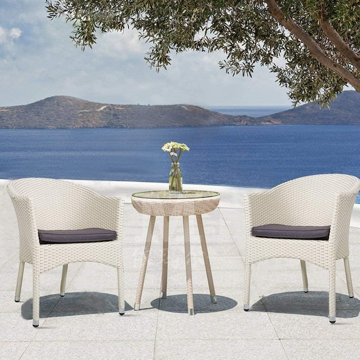 Virasat Perlita Outdoor Patio Seating Set 2 Chairs and 1 Table Set