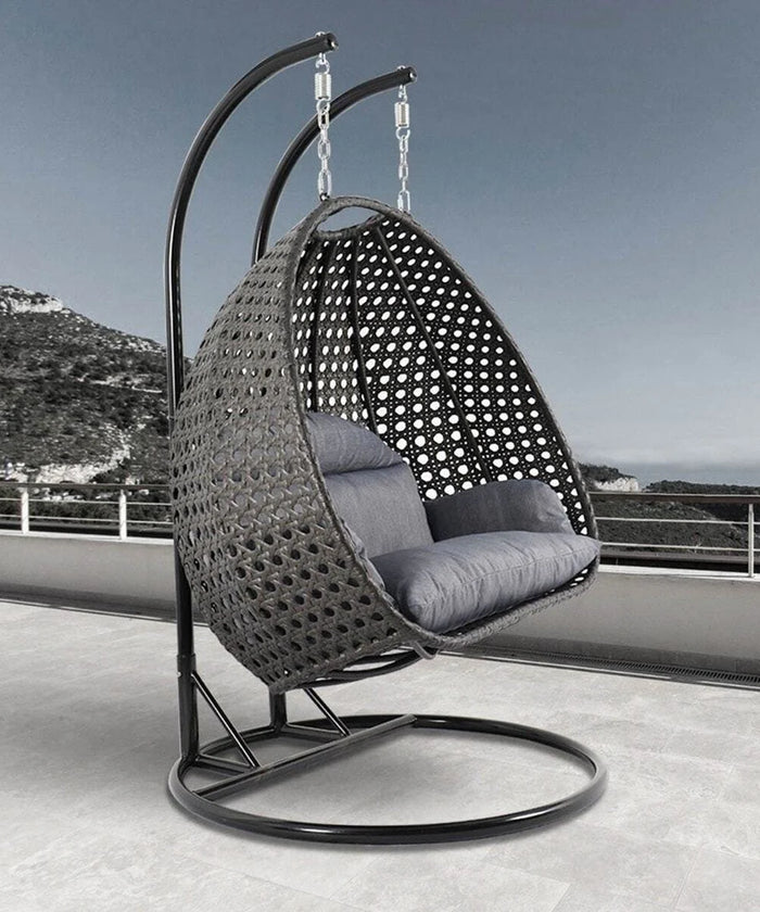 Virasat Double Seater Hanging Swing With Stand For Balcony, Garden Swing (Black)-VIRASAT FURNITURE & FURNISHING