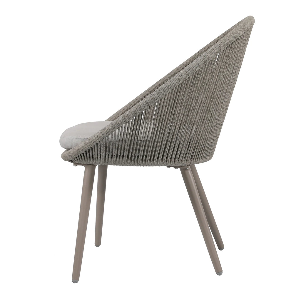 Virasat Outdoor Patio Seating Set 2 Chairs and 1 Table Set (Grey) Braided & Rope-VIRASAT FURNITURE & FURNISHING