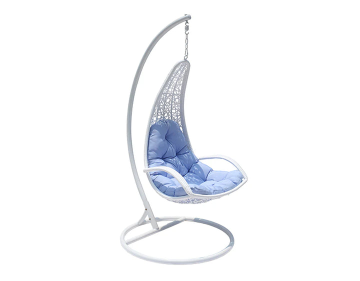 Virasat Balotelli Single Seater Hanging Swing With Stand For Balcony , Garden Swing (White)