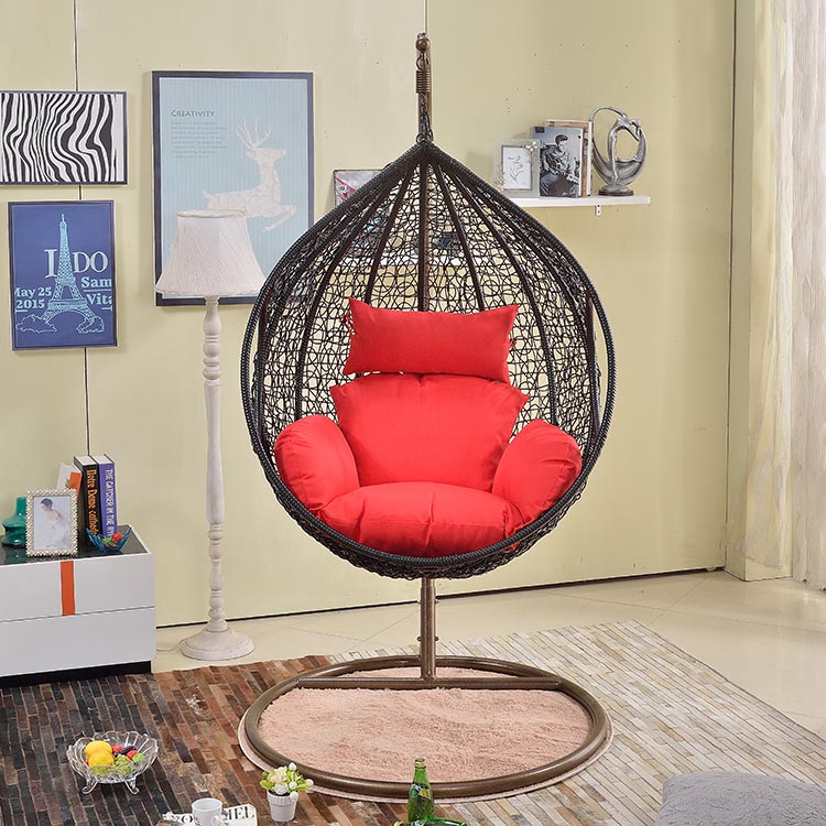 Virasat Single Seater Hanging Swing With Stand For Balcony, Garden Swing (Black)-VIRASAT FURNITURE & FURNISHING
